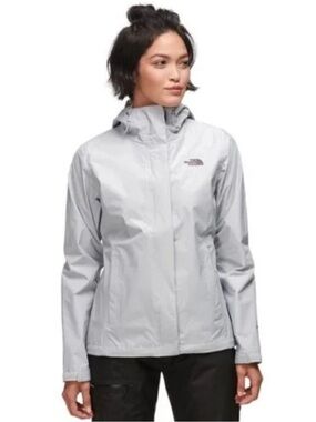 The North Face Women Venture 2 Jacket TNF Light Gray DryVent Hooded Rain Jacket